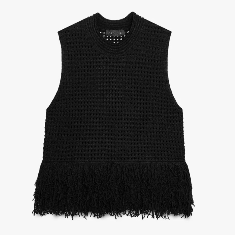 Zara Knit Top with Fringe